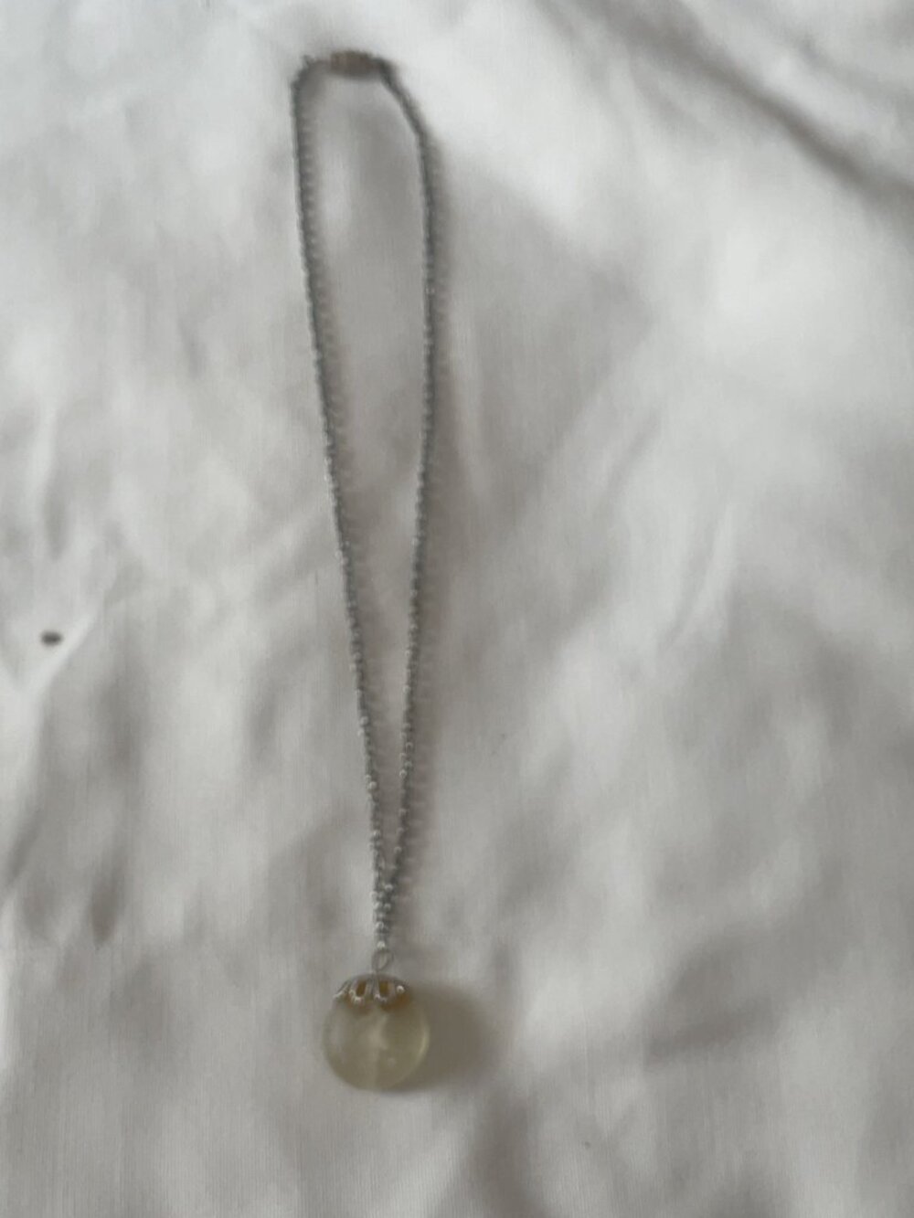 Creamy Yellow Glass Orb Pendant Necklace | Mod Statement Jewelry